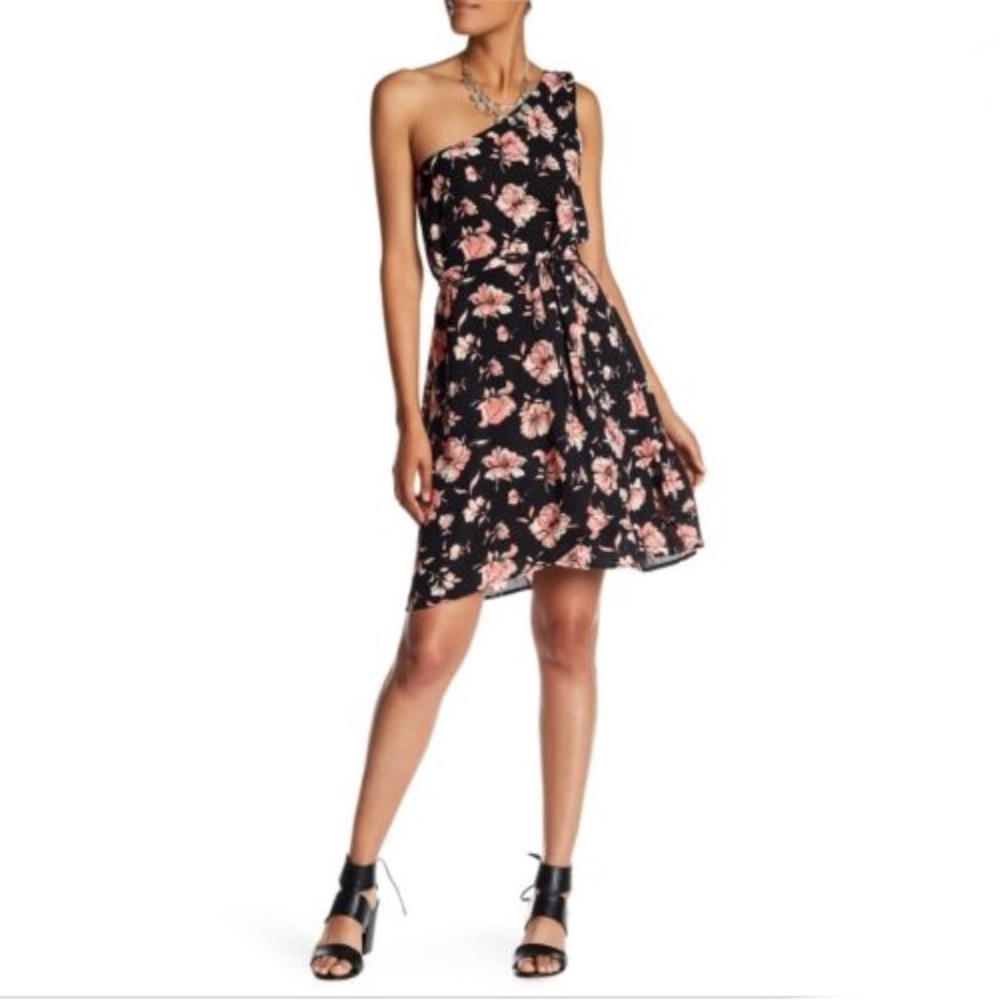 One Shoulder Floral Dress